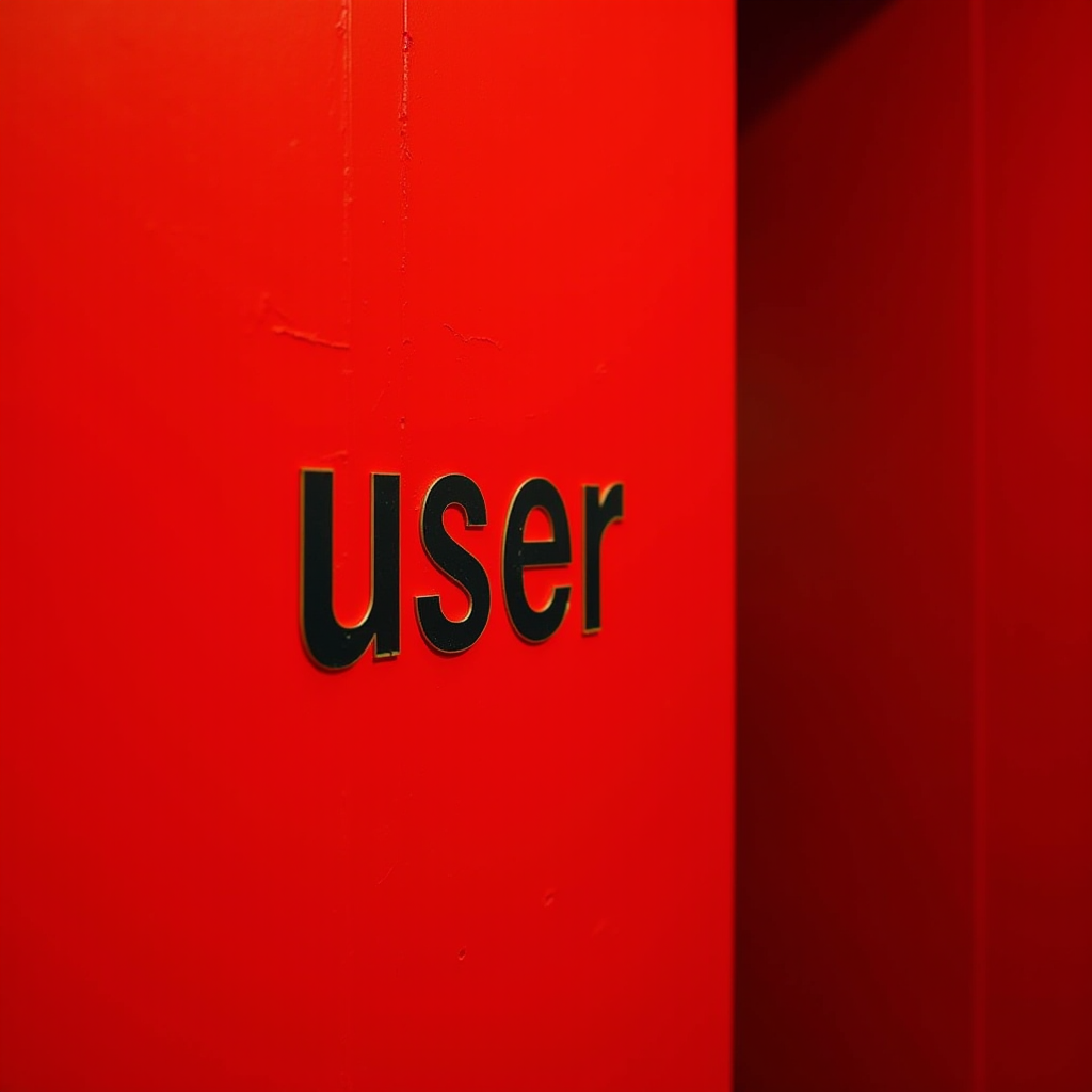 A bold black "User" sign stands out against a vivid red background.