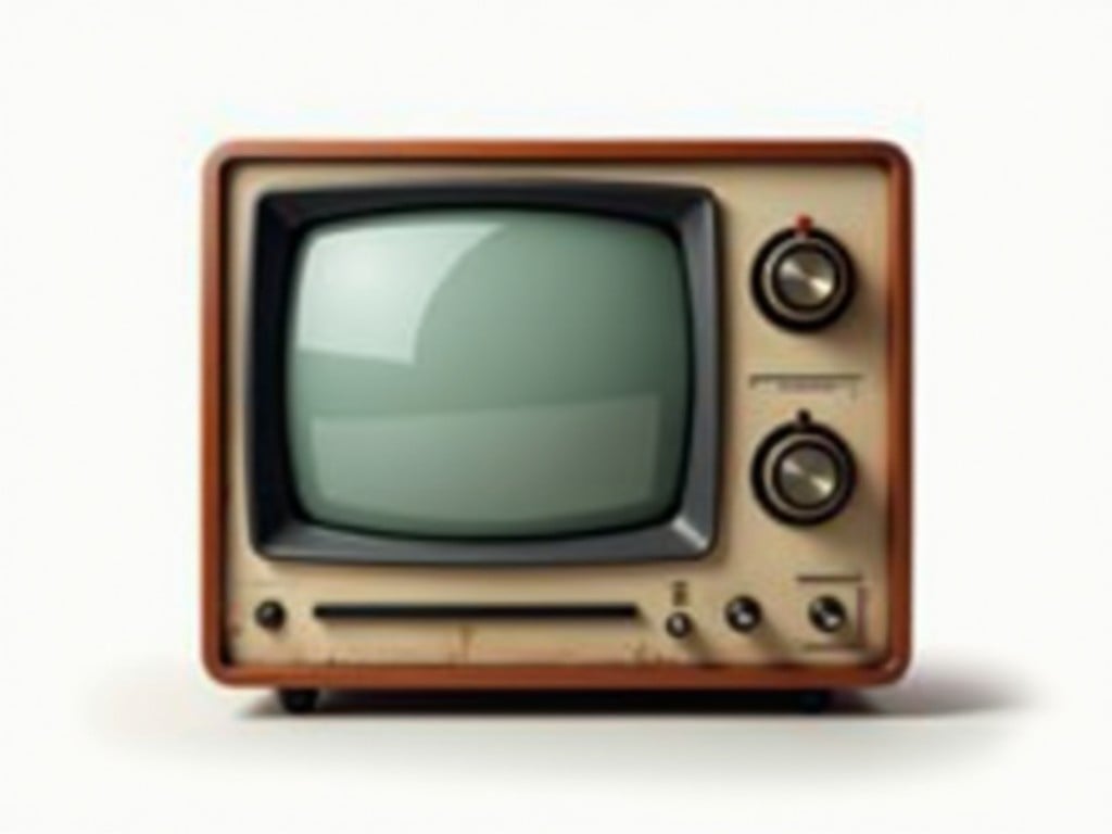 an image of a vintage television set with dials and a CRT screen