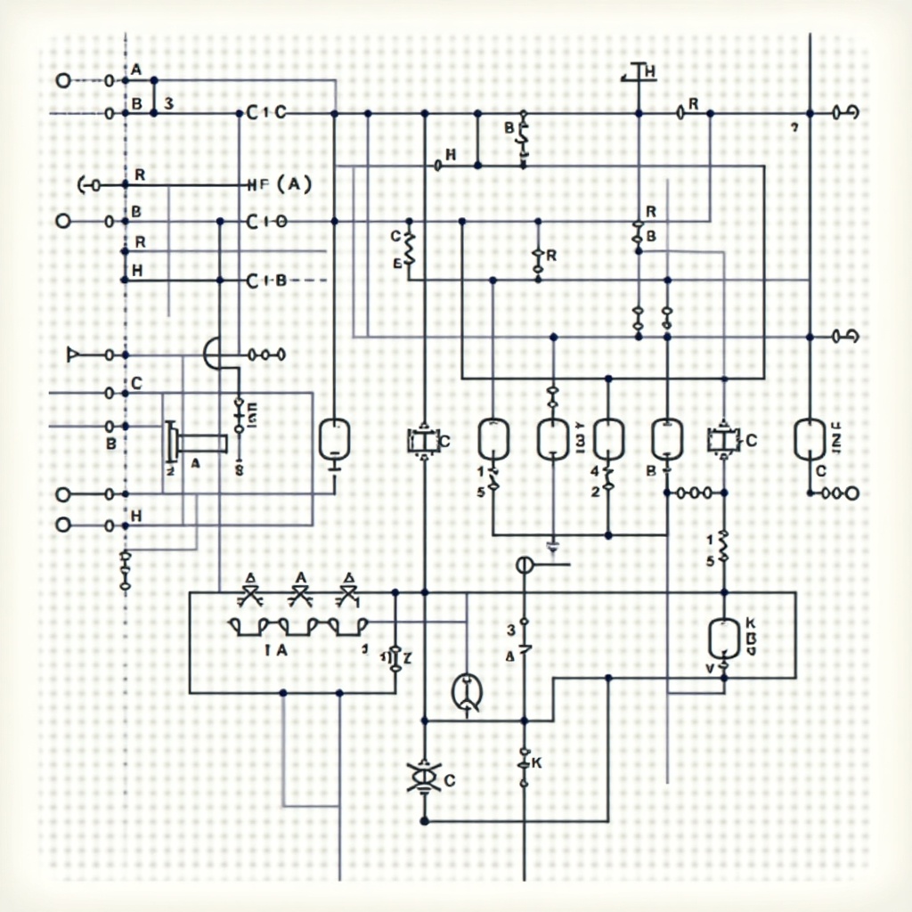 This image depicts a schematic diagram designed for wiring a Raspberry Pi to a 7 segment display. It includes various electronic components such as resistors, capacitors, and diodes. Each segment of the display is connected through the Raspberry Pi GPIO pins. The layout is organized for clarity, making it easier for users to follow. This diagram is suitable for educational purposes and electronics projects. It serves as a guide for makers and tech enthusiasts looking to work with Raspberry Pi and 7 segment displays.