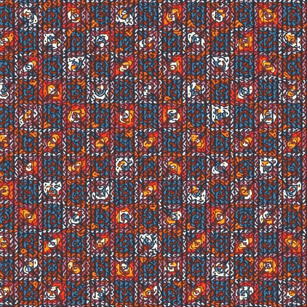 This image features an intricate paisley pattern composed of deeply saturated colors. The dominant hues include rich deep blue, vibrant orange, and soft white elements that create a lively contrast. The design is repetitive, showcasing a traditional paisley motif that draws influence from various cultural textile arts. The overall feel is vintage, with a bohemian flair that can fit well in modern decor as well as traditional settings. This print is versatile enough for use in fashion or interior design, lending itself to various applications and styling options.